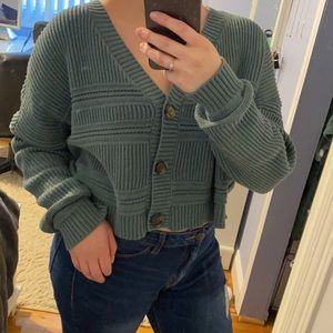 AEROPOSTALE Buttoned Sweater Knit Cropped Cardigan